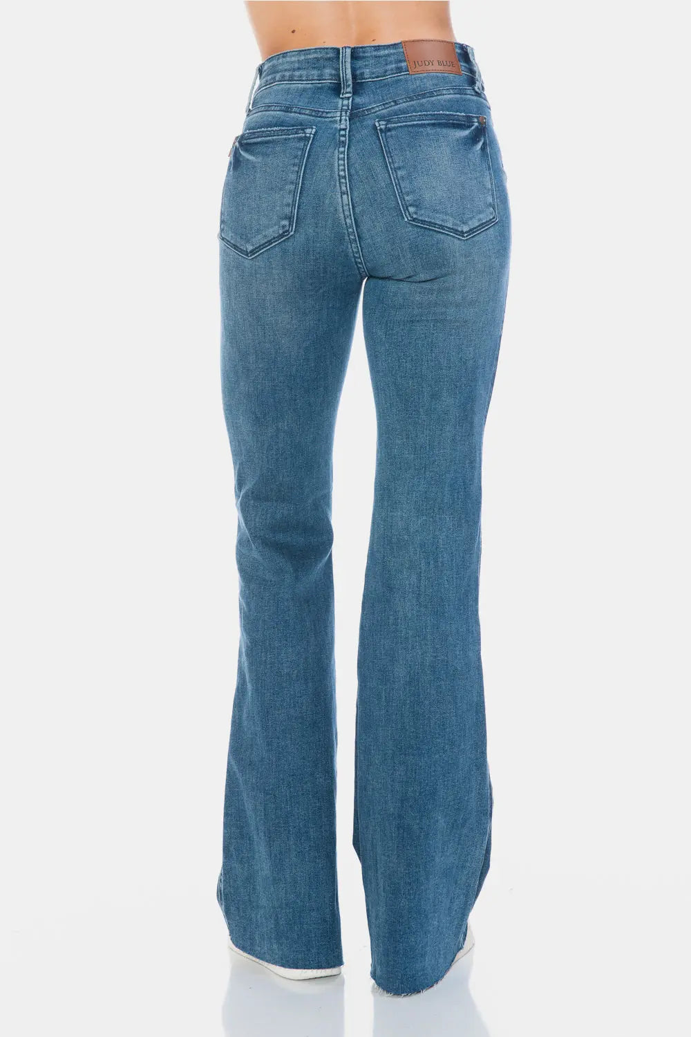 Judy Blue Full Size Tummy Control Cut Hem Flare Jeans Trendsi