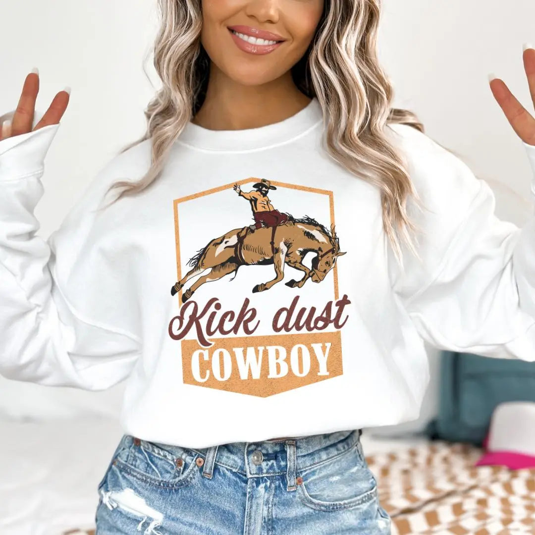 Kick Dust Cowboy Crew Sweatshirt Printify