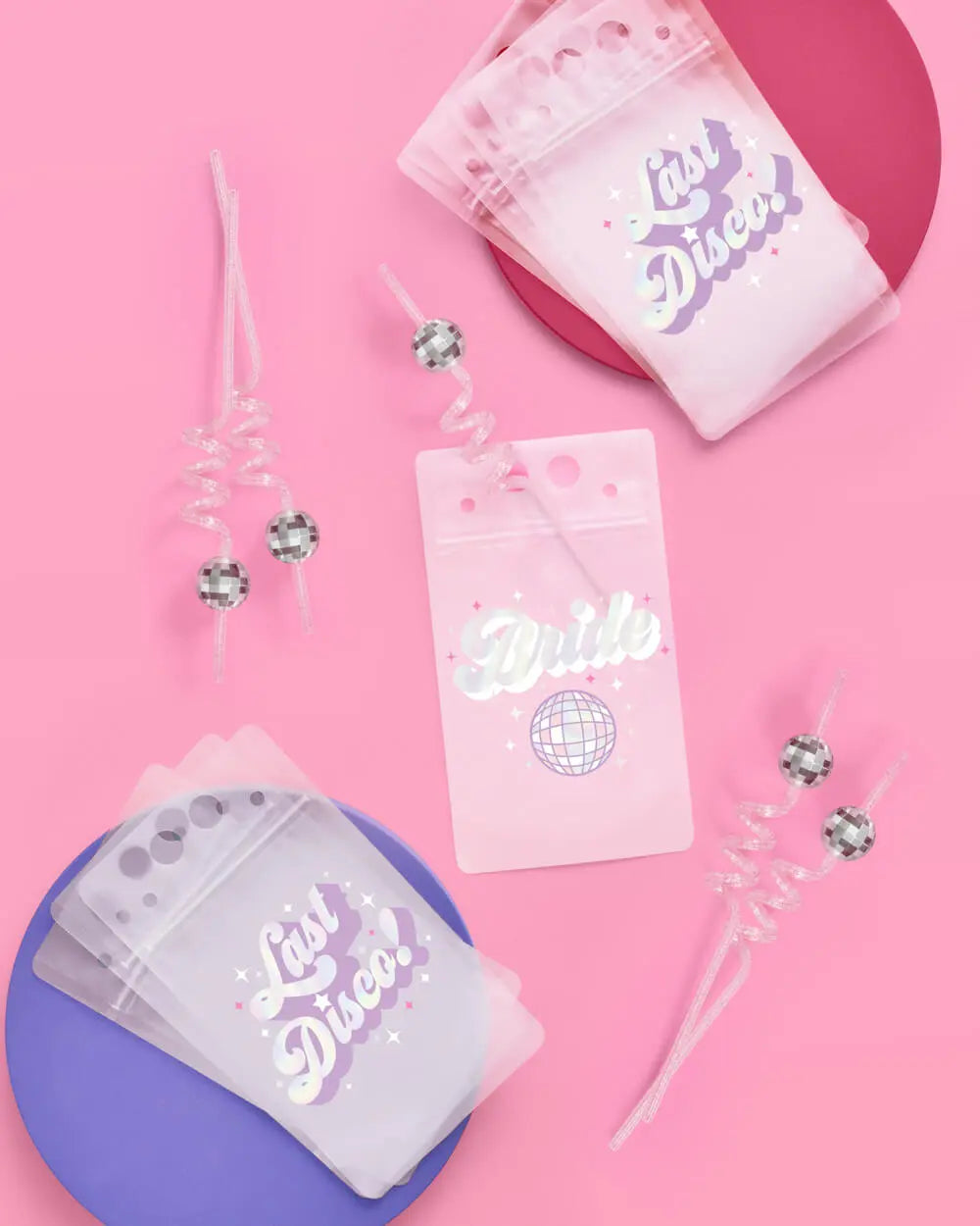 Last Disco Starter Pack - plates, napkins + drink pouches xo, Fetti