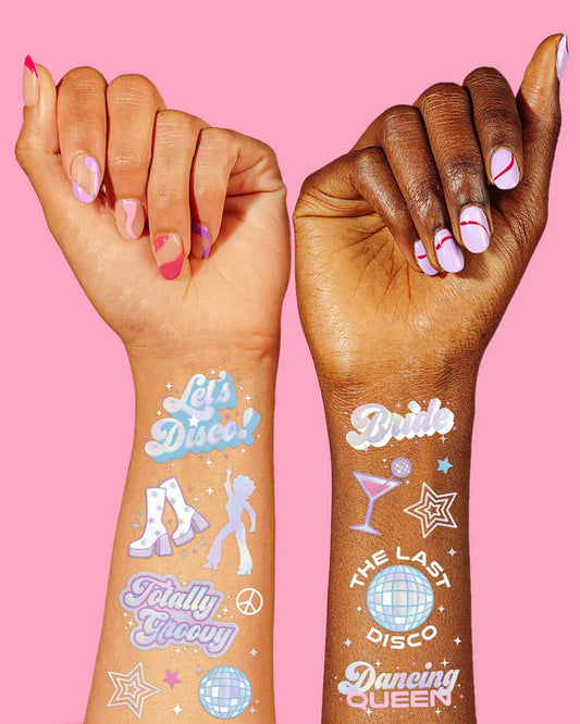 Last Disco Tats - 48 foil temporary tattoos xo, Fetti