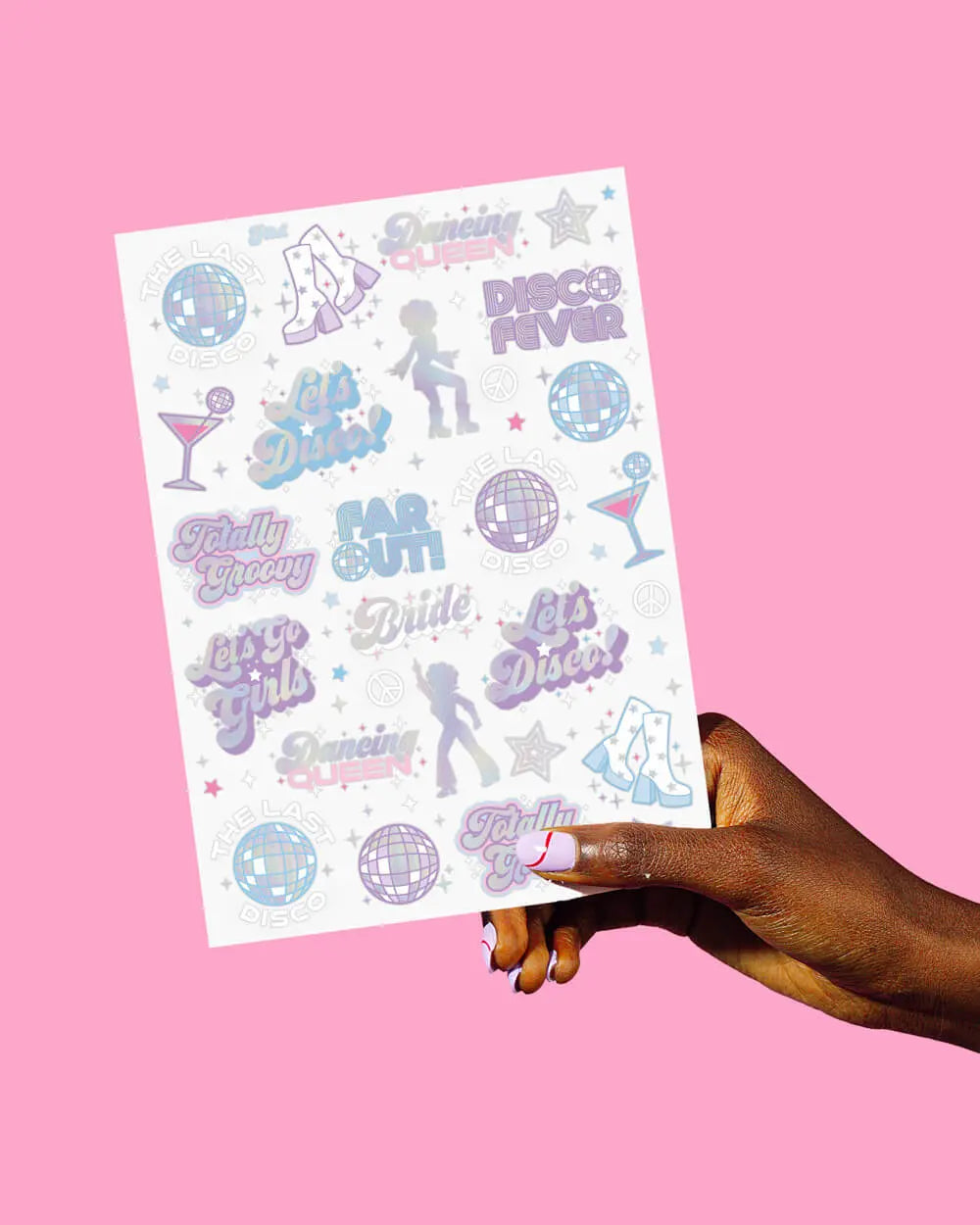 Last Disco Tats - 48 foil temporary tattoos xo, Fetti