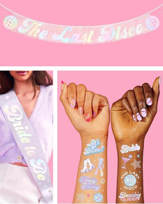 Last Disco Trio - banner, sash + tats xo, Fetti