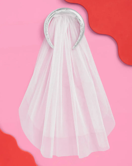 Last Disco Veil - headband w/ removable veil xo, Fetti