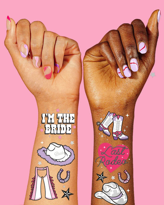 Last Rodeo Tats - 48 foil temporary tattoos xo, Fetti