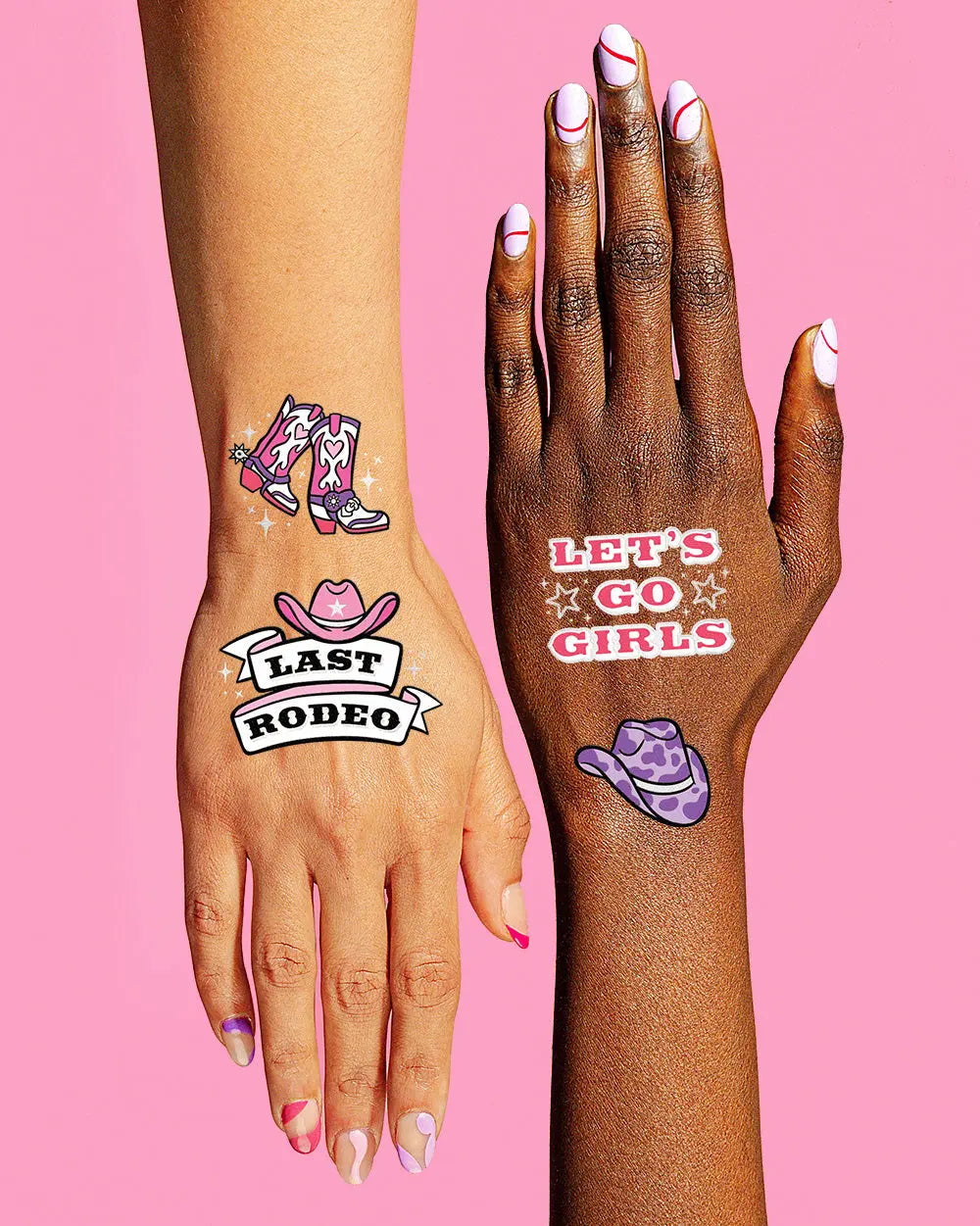 Last Rodeo Tats - 48 foil temporary tattoos xo, Fetti