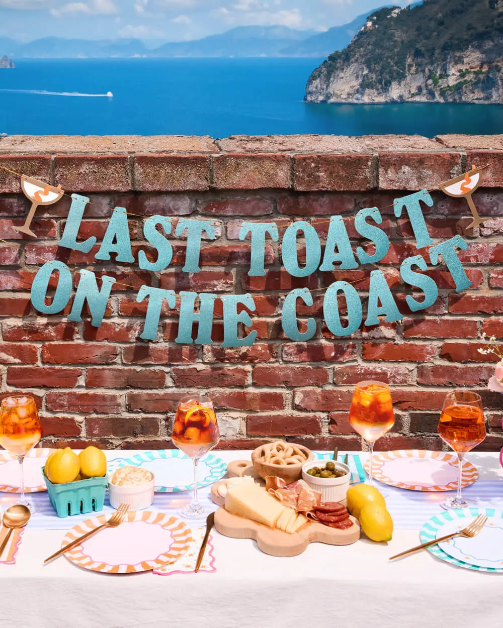 Last Toast Banner - blue glitter banner xo, Fetti