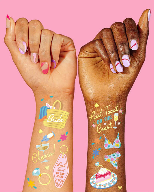 Last Toast Tats - 50 foil temporary tattoos xo, Fetti