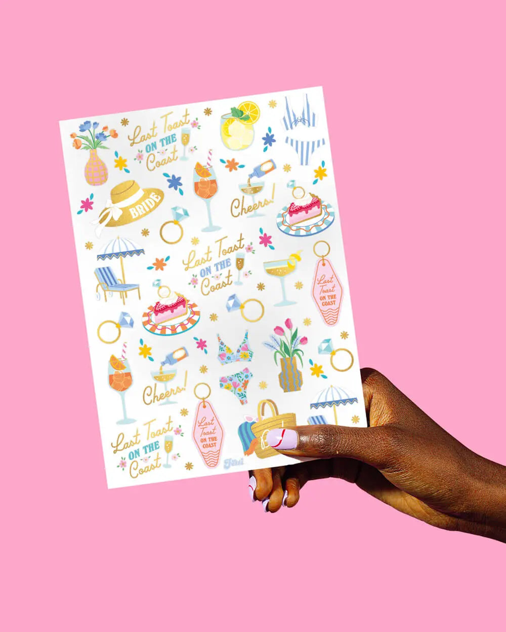 Last Toast Tats - 50 foil temporary tattoos xo, Fetti