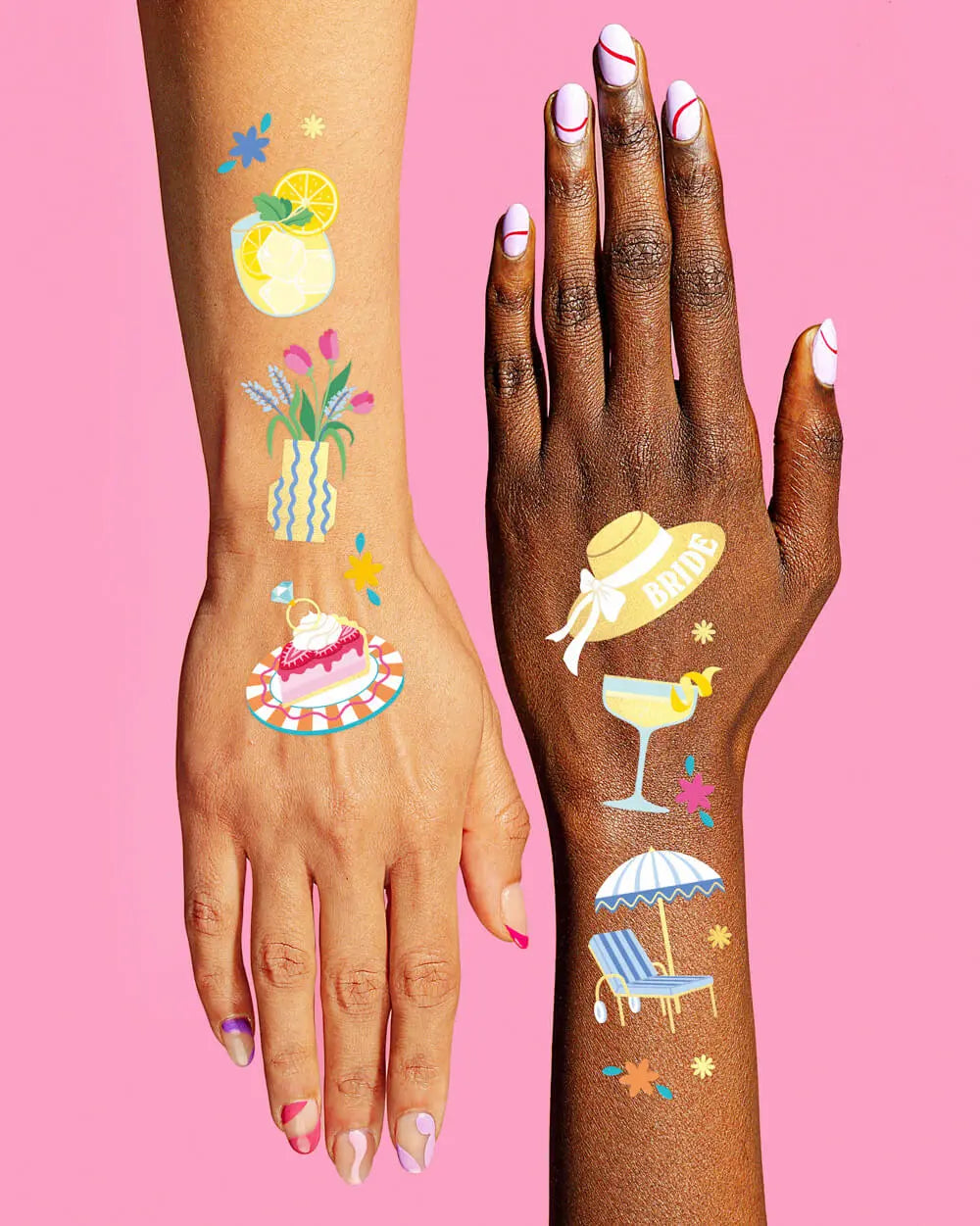 Last Toast Tats - 50 foil temporary tattoos xo, Fetti
