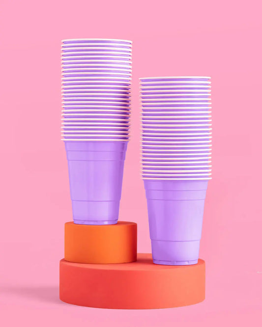 Lavender Haze Cups - 50 matte 16 oz cups xo, Fetti