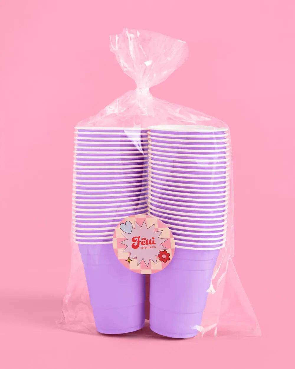 Lavender Haze Cups - 50 matte 16 oz cups xo, Fetti