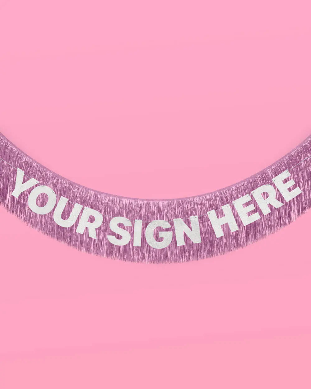 Lavender Haze Fringe - light purple foil banner xo, Fetti