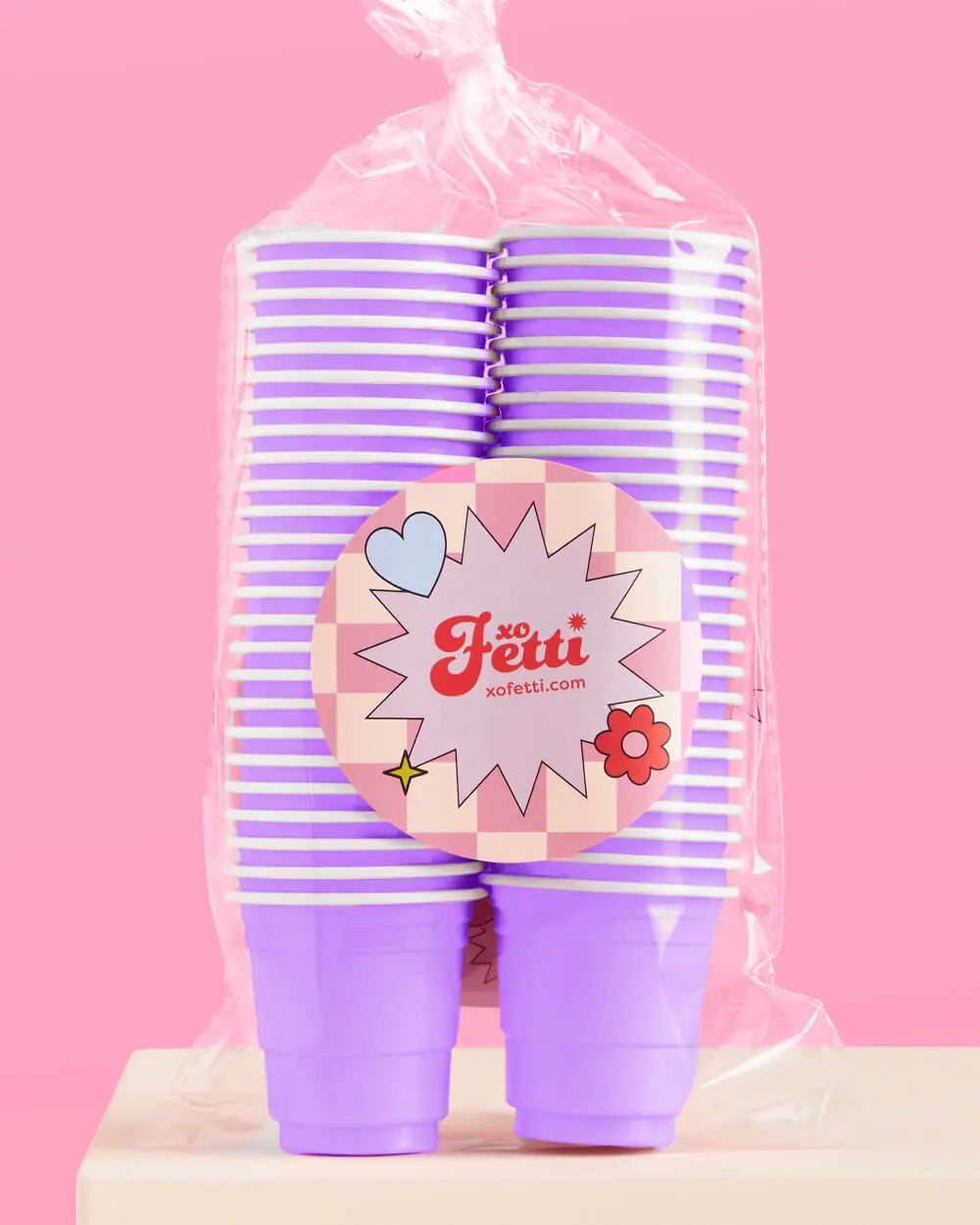 Lavender Haze Shot Glasses - 50 plastic shot glasses xo, Fetti