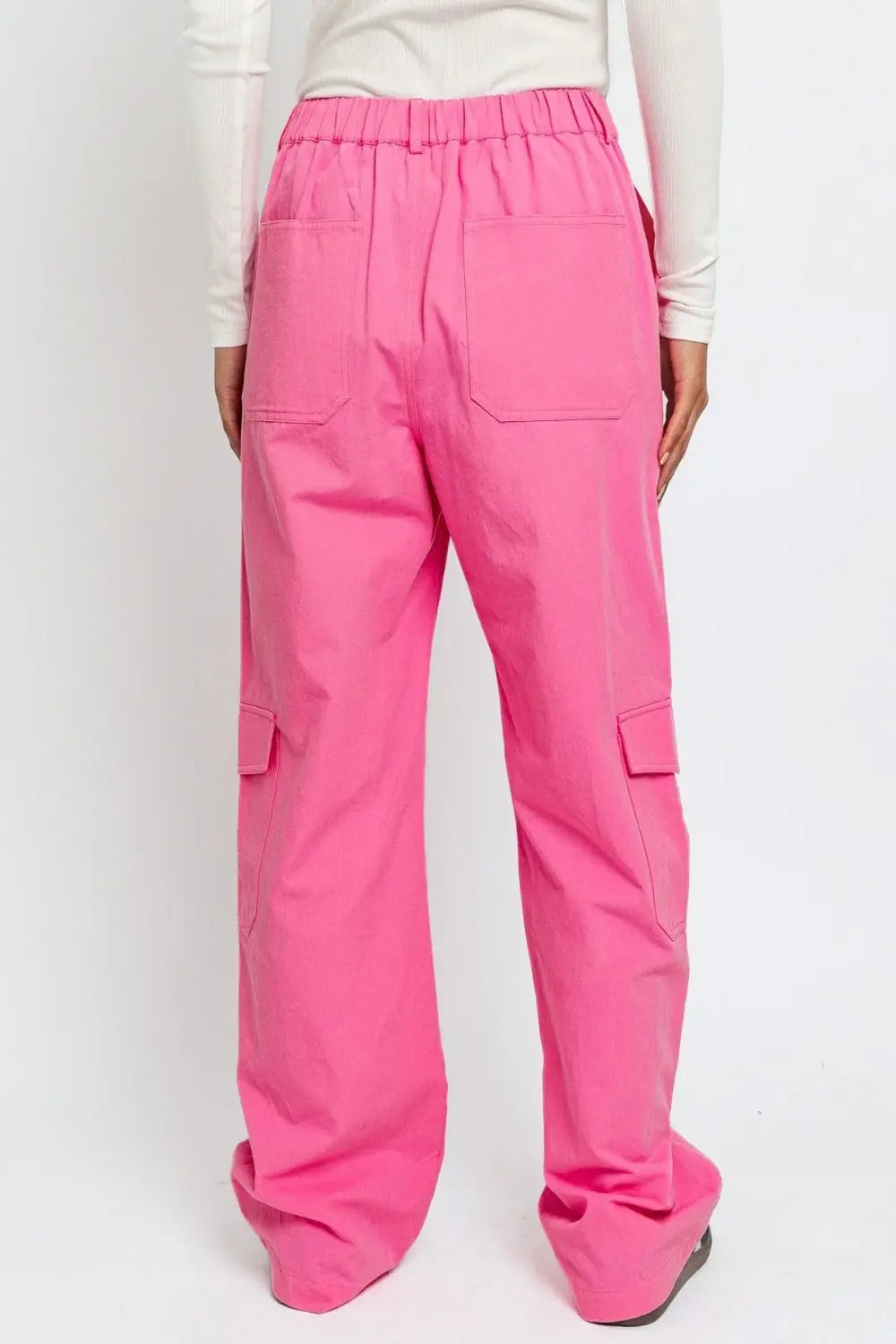 Le Lis High Waisted Wide Leg Cargo Pants with Pockets Trendsi