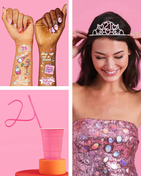 Legal AF Pack - straw, tiara + tattoos xo, Fetti