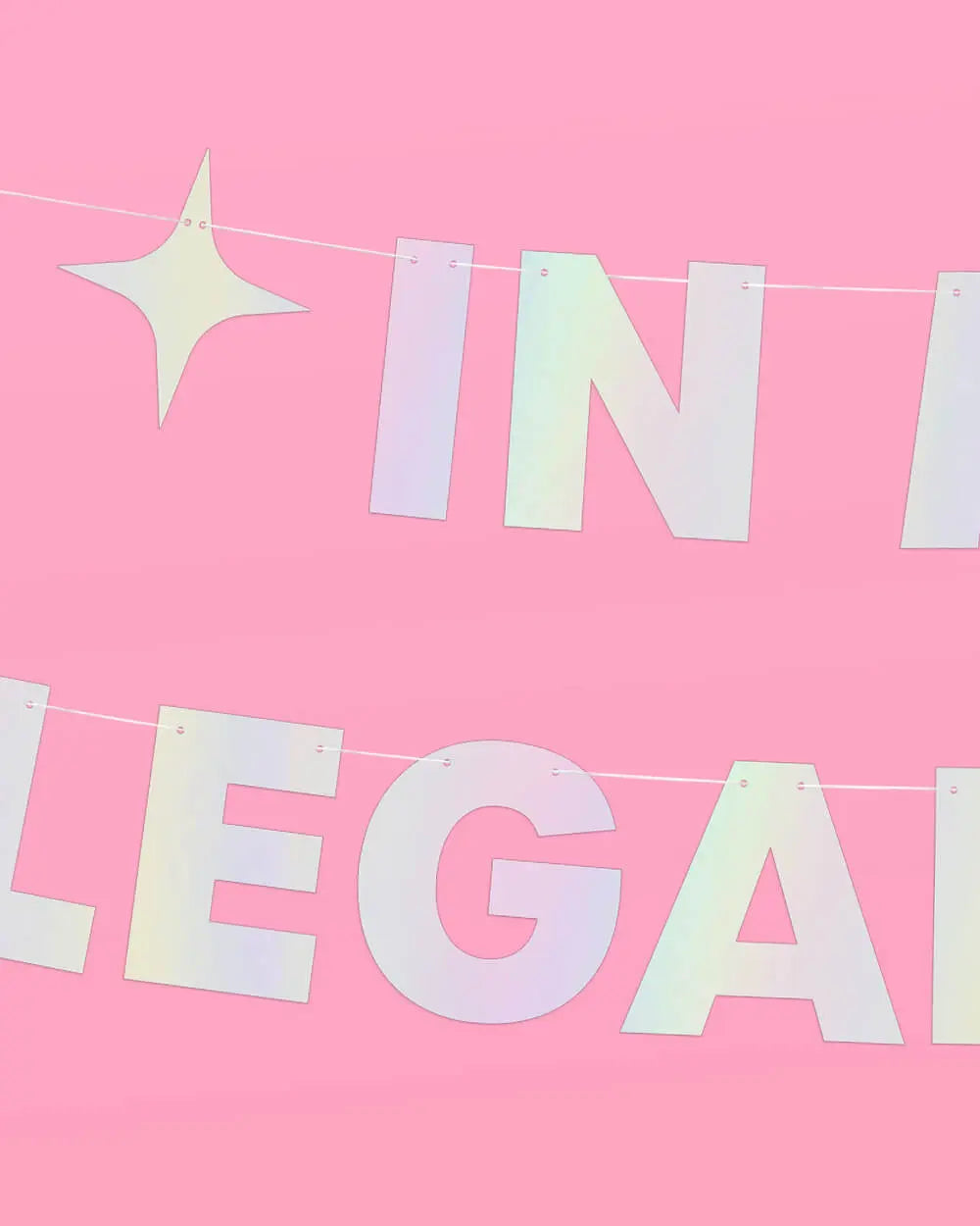 Legal Era Banner - iridescent foil banner xo, Fetti