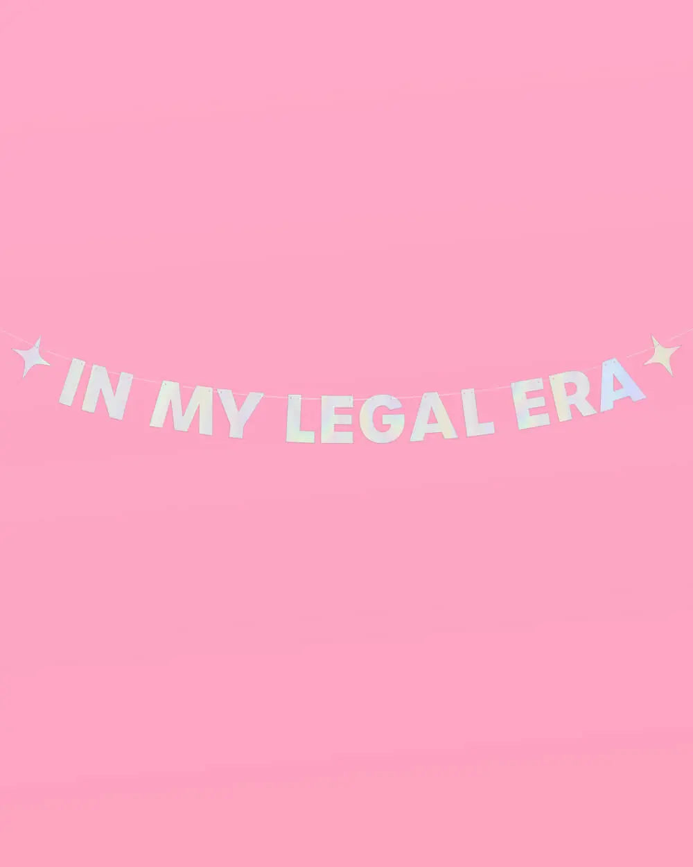 Legal Era Banner - iridescent foil banner xo, Fetti