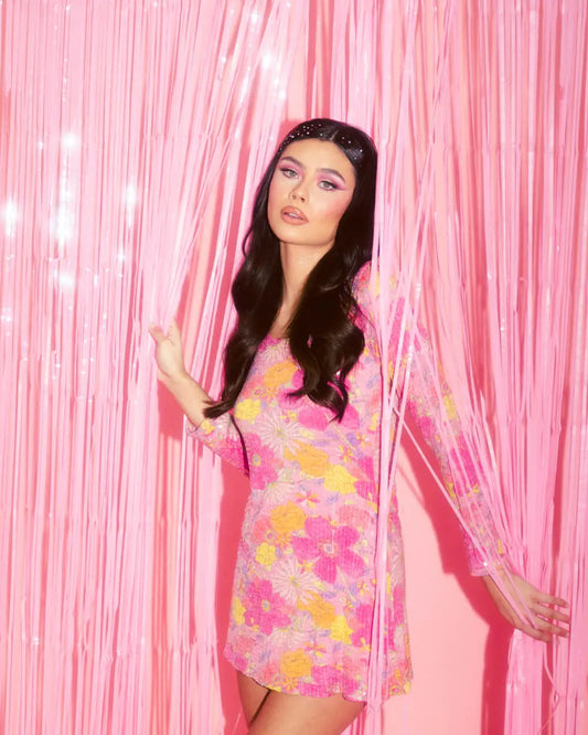 Legally Pink Curtain - matte foil curtain xo, Fetti