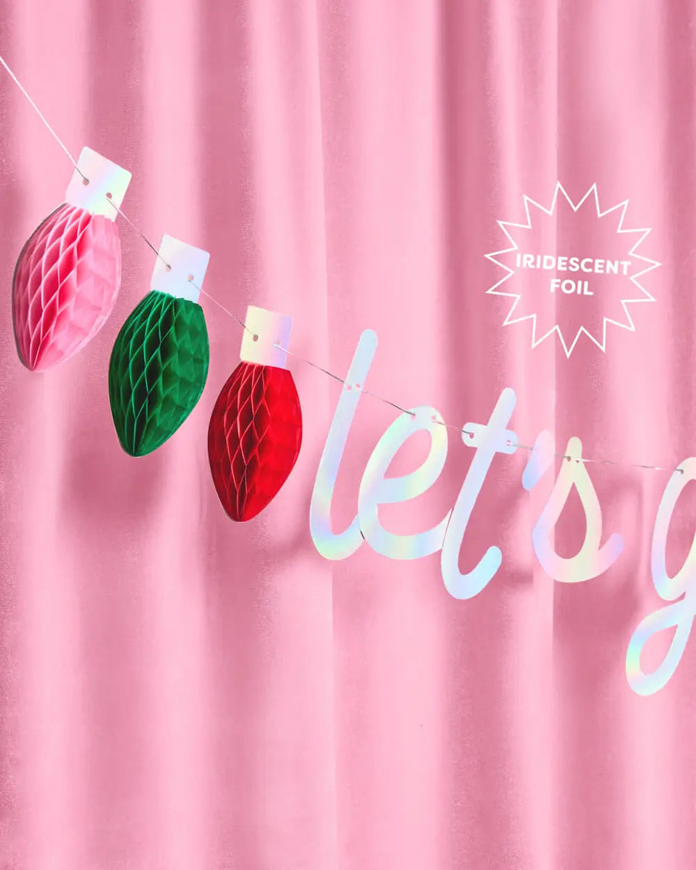 Let's Get Lit Banner - 3D paper banner xo, Fetti