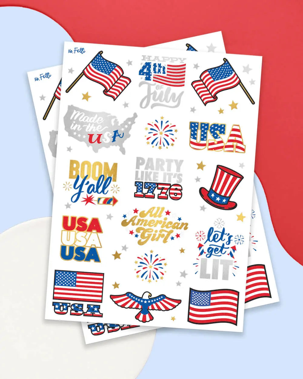 Let's Get Lit Tats - 30 foil temporary tattoos xo, Fetti