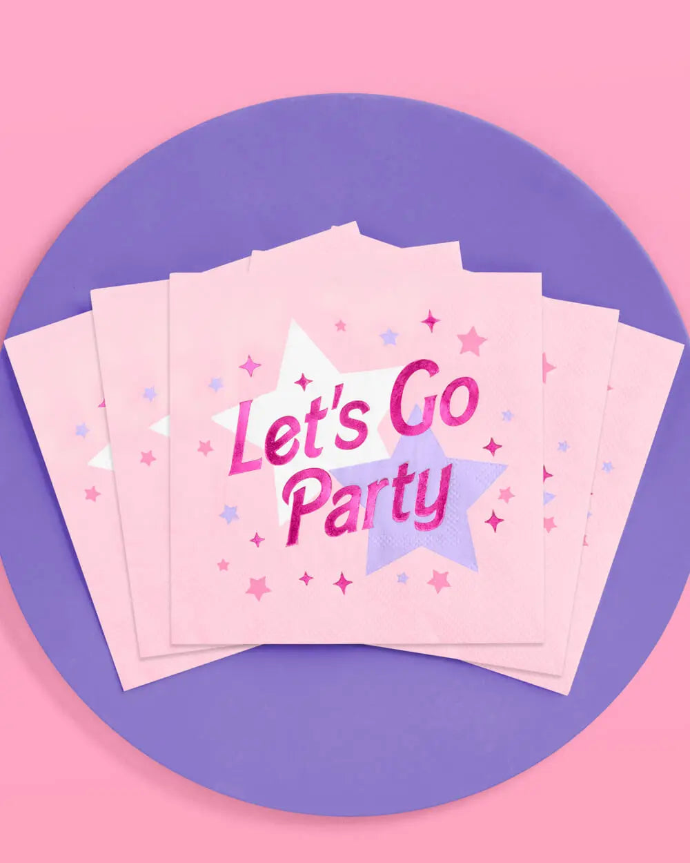 Let's Go Party Napkins - 25 foil napkins xo, Fetti
