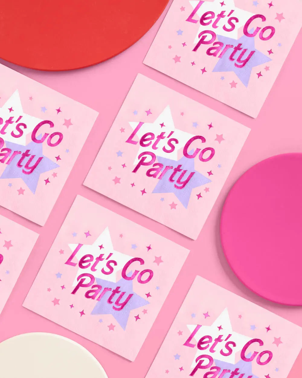 Let's Go Party Napkins - 25 foil napkins xo, Fetti