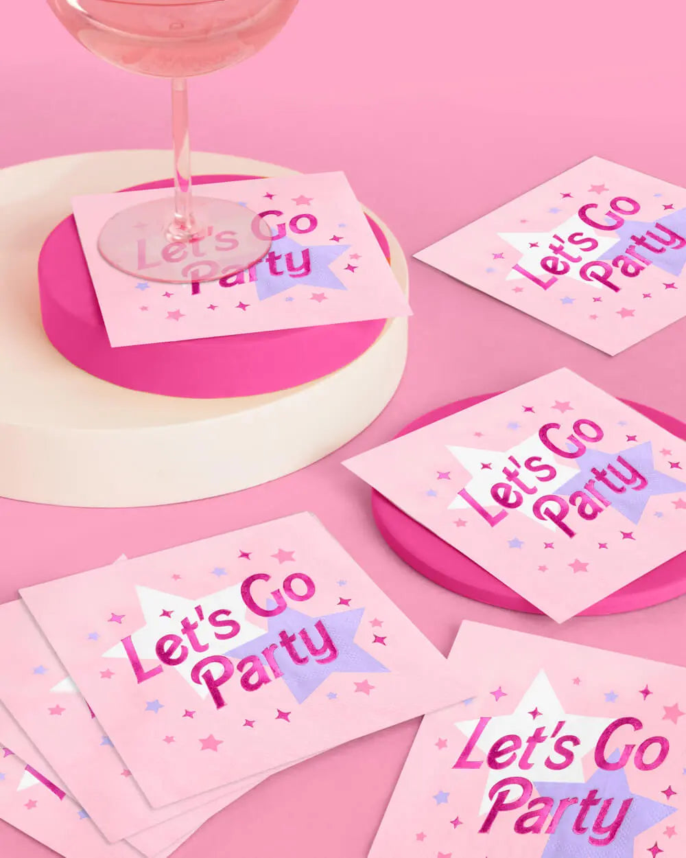 Let's Go Party Napkins - 25 foil napkins xo, Fetti