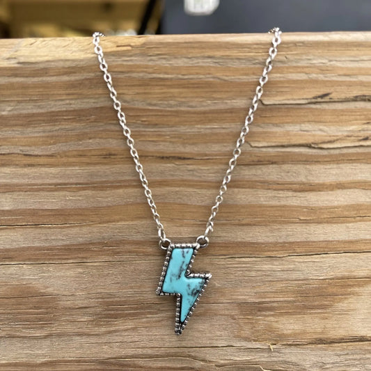 Lightning Bolt Stone Necklace Wild Junkie