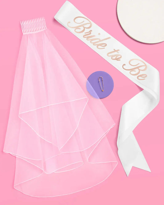 Love in Luxe Kit - bride to be sash + veil xo, Fetti