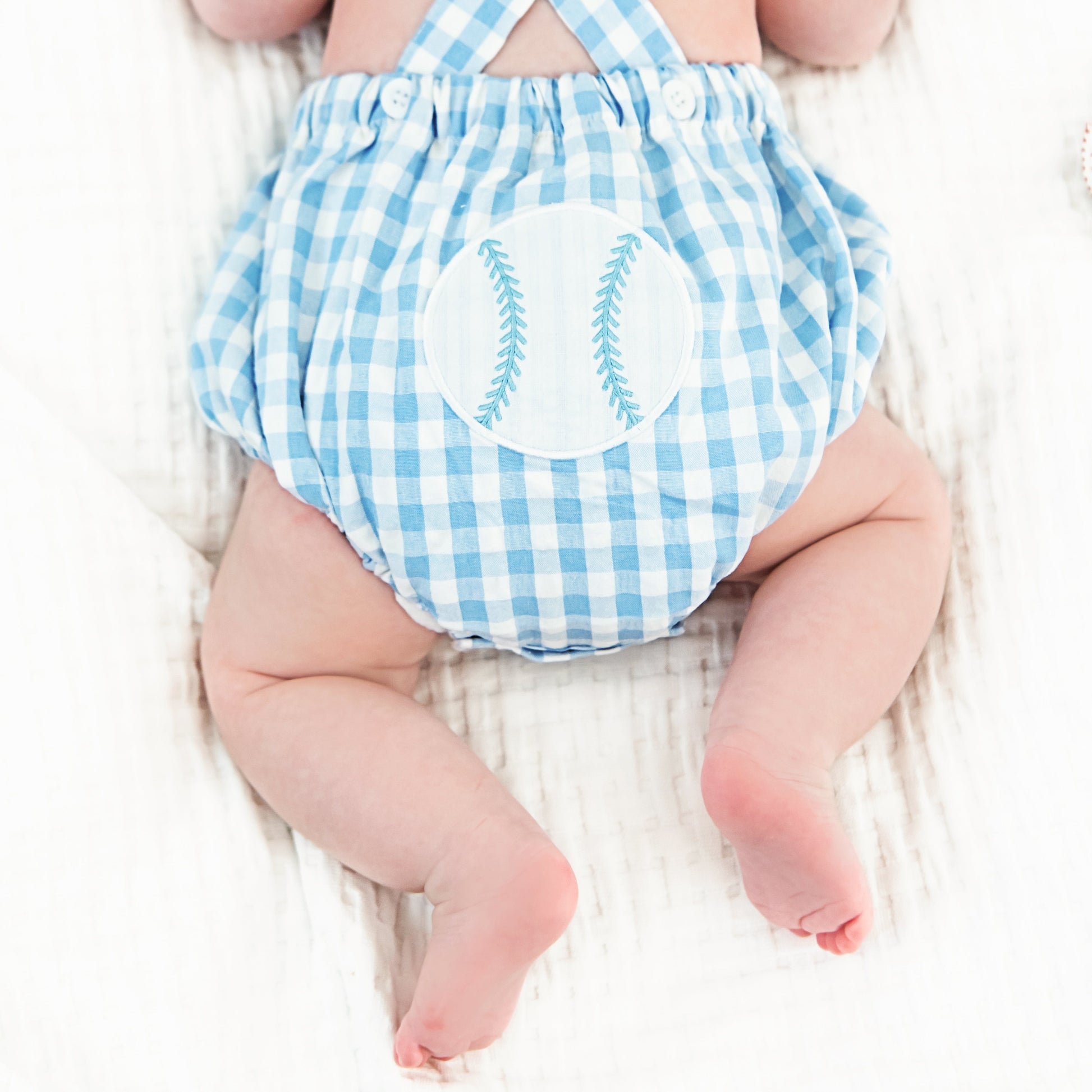 Blue Baseball Sunsuit - Latchkey 