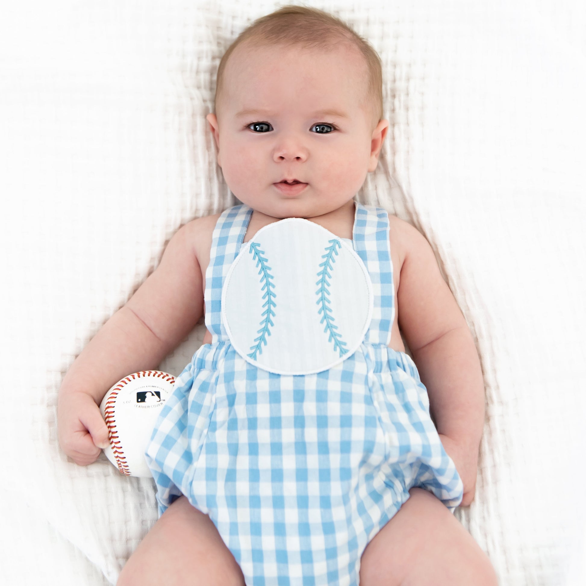 Blue Baseball Sunsuit - Latchkey 
