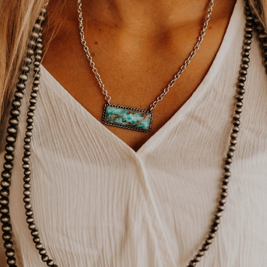 Marbled Turquoise Bar Necklace Wild Junkie