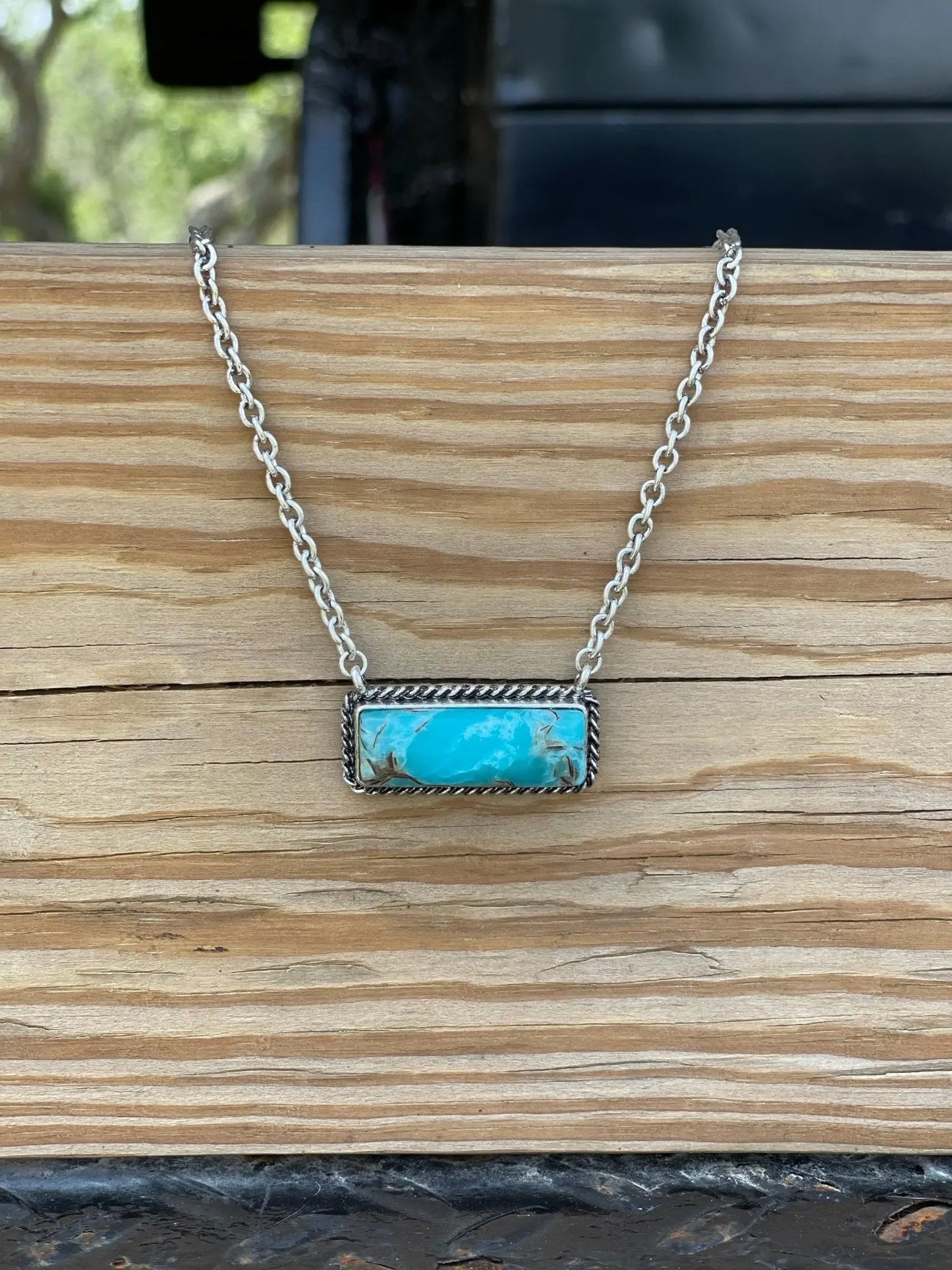Marbled Turquoise Bar Necklace Wild Junkie