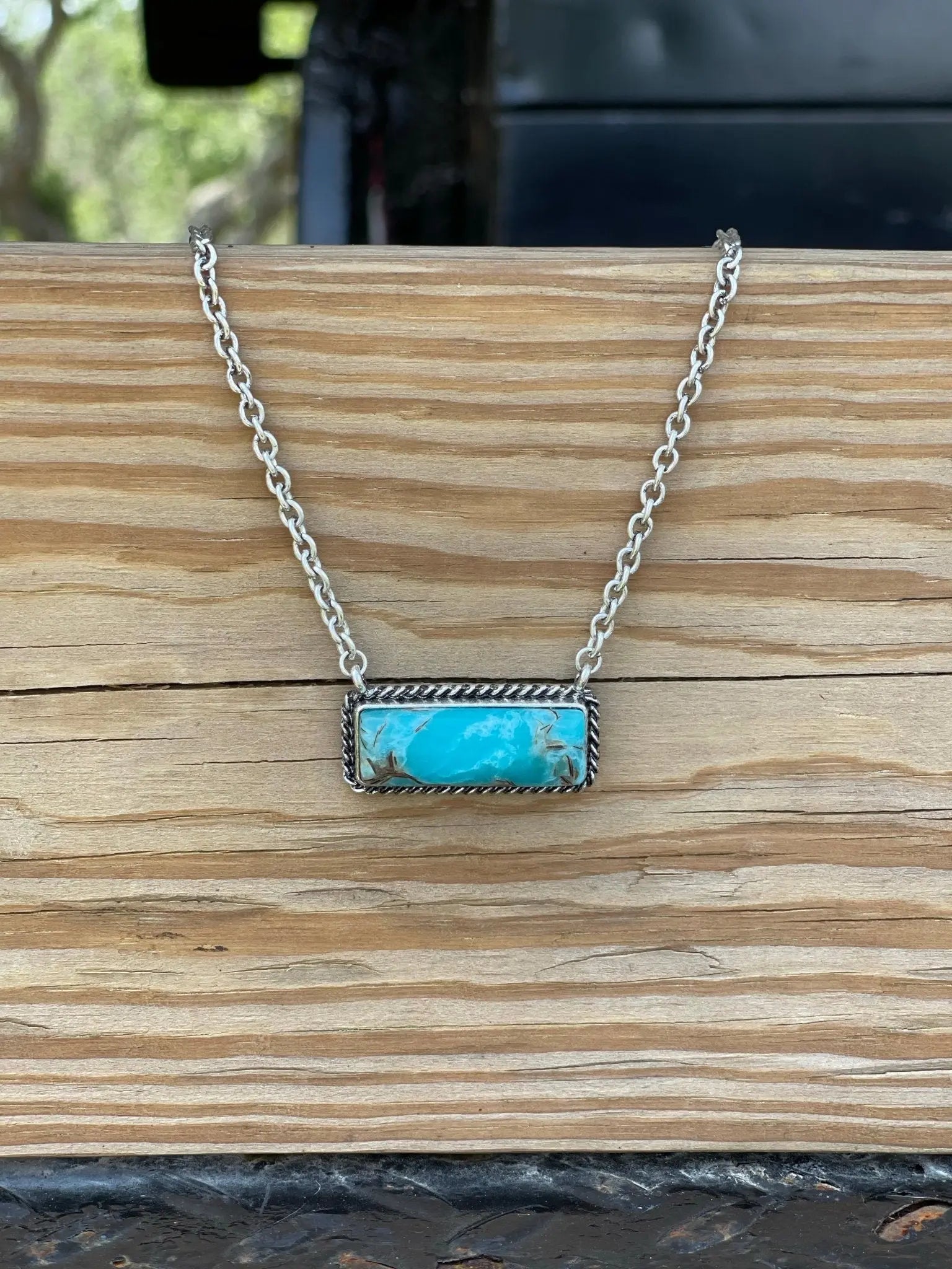 Marbled Turquoise Bar Necklace Wild Junkie