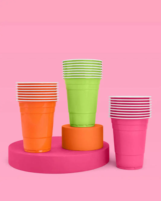 Margs Cups - 50 matte 16 oz cups xo, Fetti