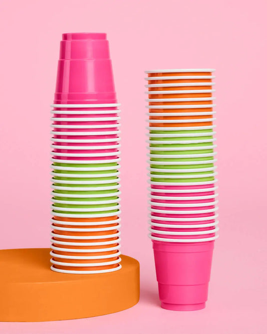 Margs Shot Glasses - 50 matte 2 oz shot glasses xo, Fetti