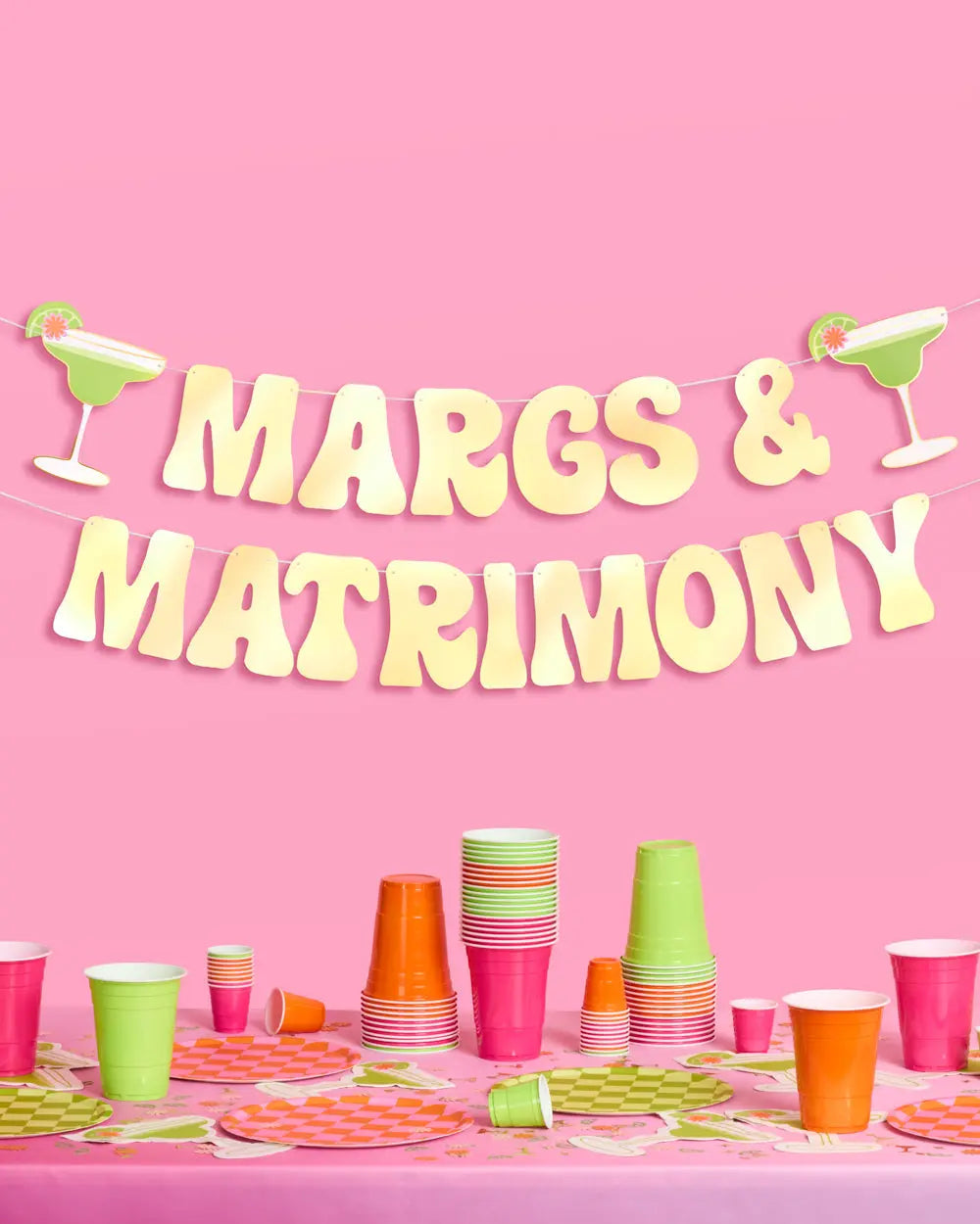 Margs & Matrimony Banner - gold foil banner xo, Fetti