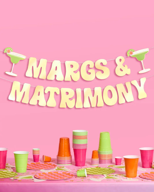 Margs & Matrimony Banner - gold foil banner xo, Fetti