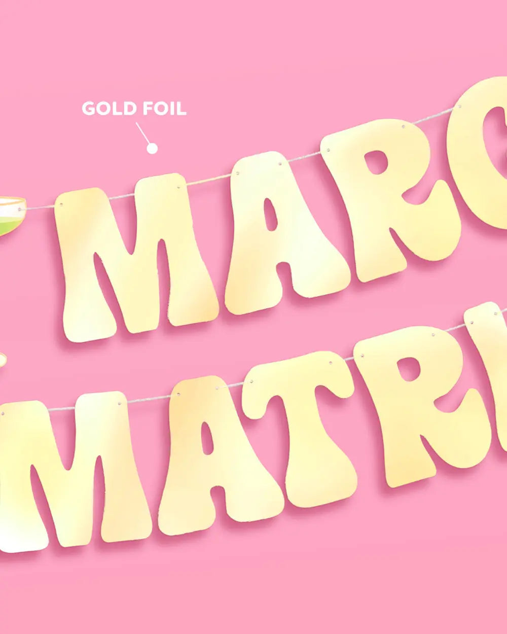 Margs & Matrimony Banner - gold foil banner xo, Fetti