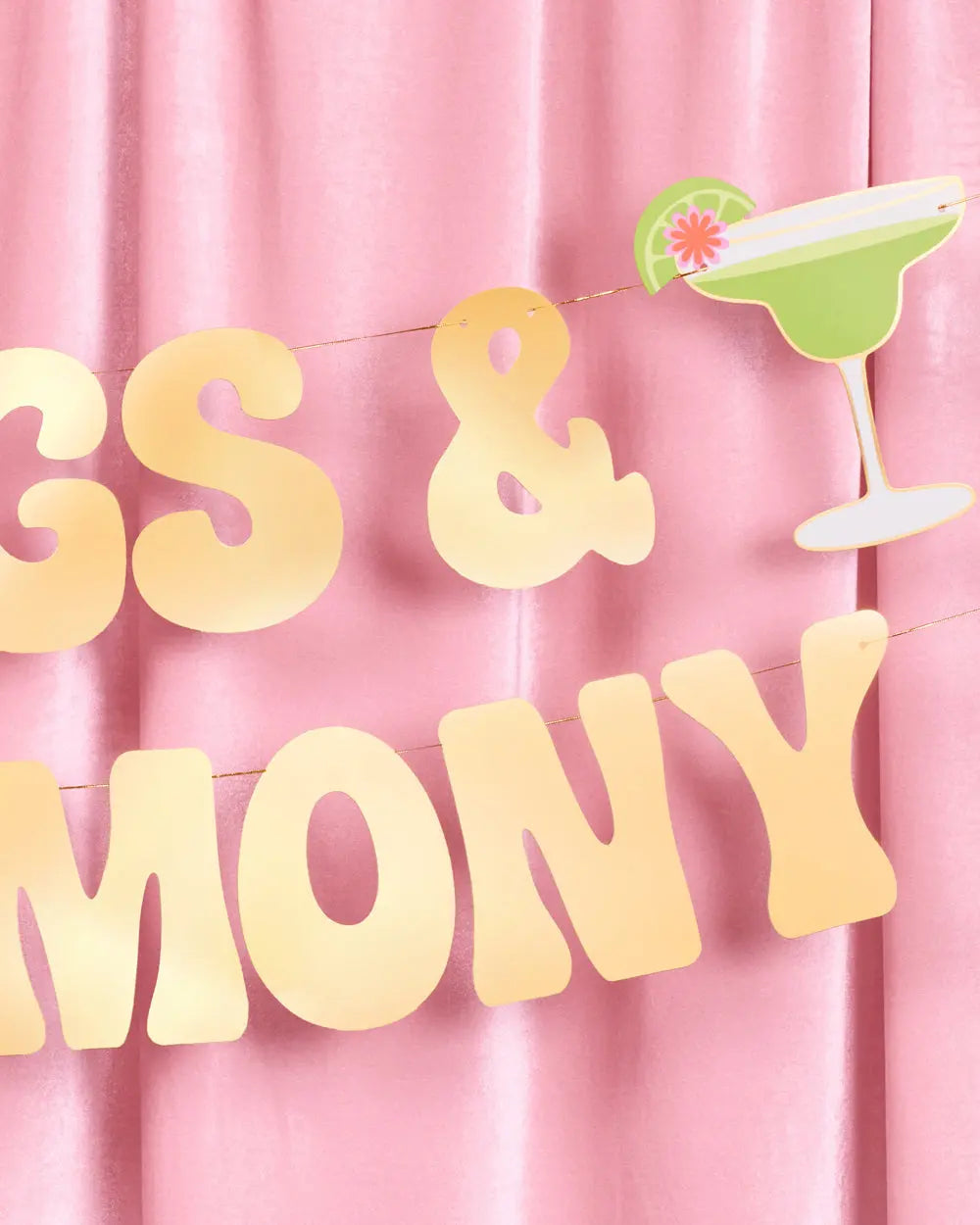 Margs & Matrimony Banner - gold foil banner xo, Fetti