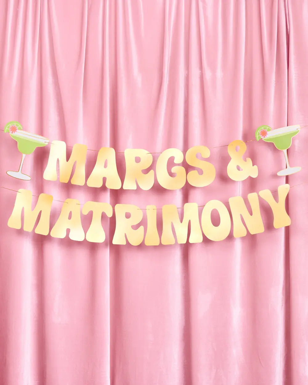 Margs & Matrimony Banner - gold foil banner xo, Fetti
