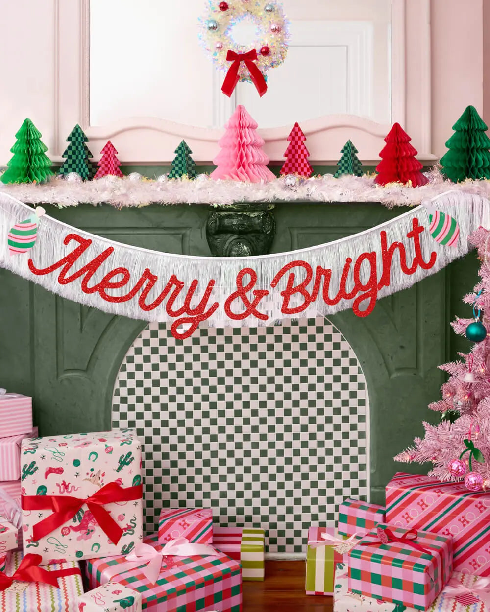 Merry & Bright Banner - two piece banner xo, Fetti