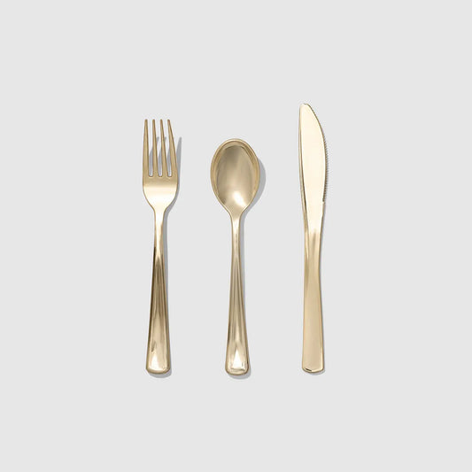 Metallic Gold Cutlery (30 per pack) Coterie