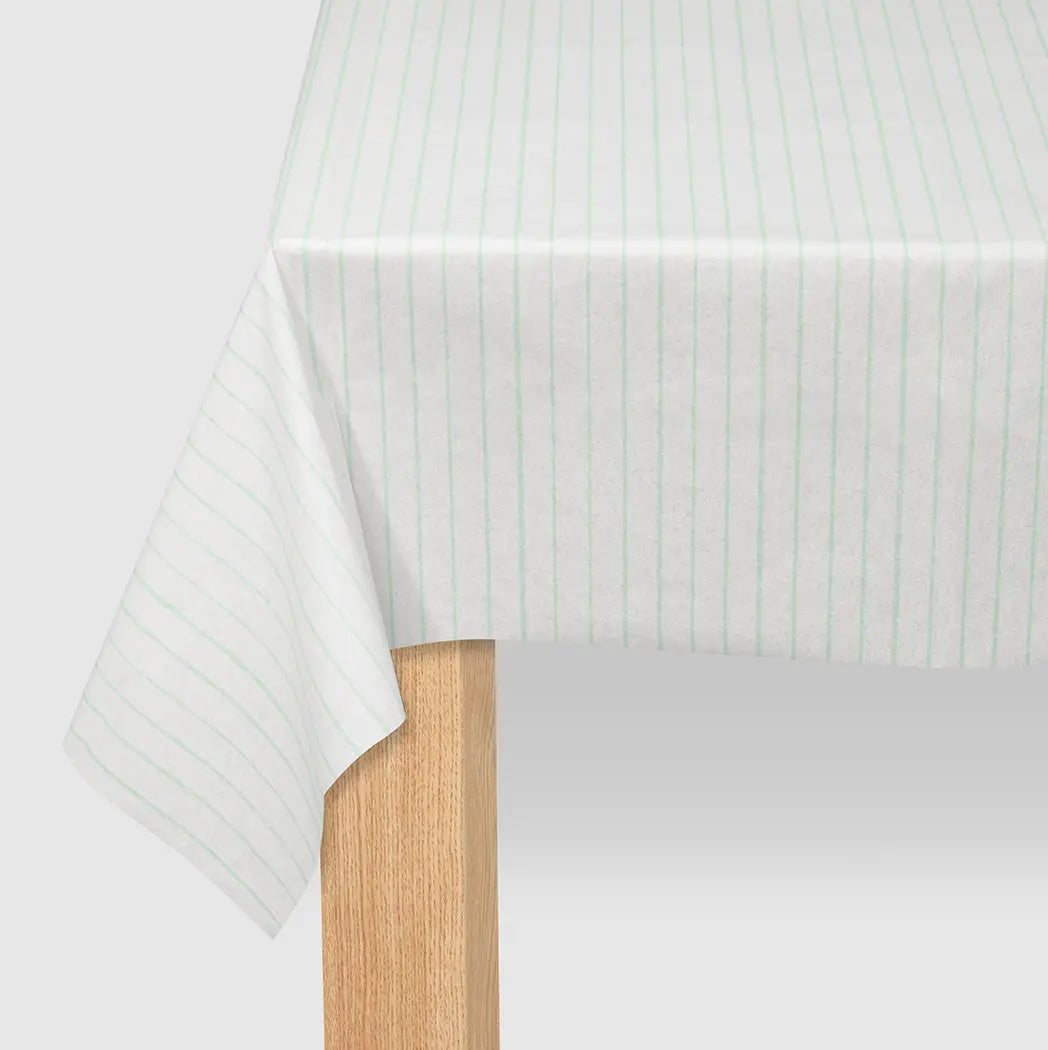 Mint Pinstripe Tablecloth Coterie