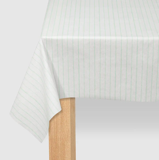 Mint Pinstripe Tablecloth Coterie