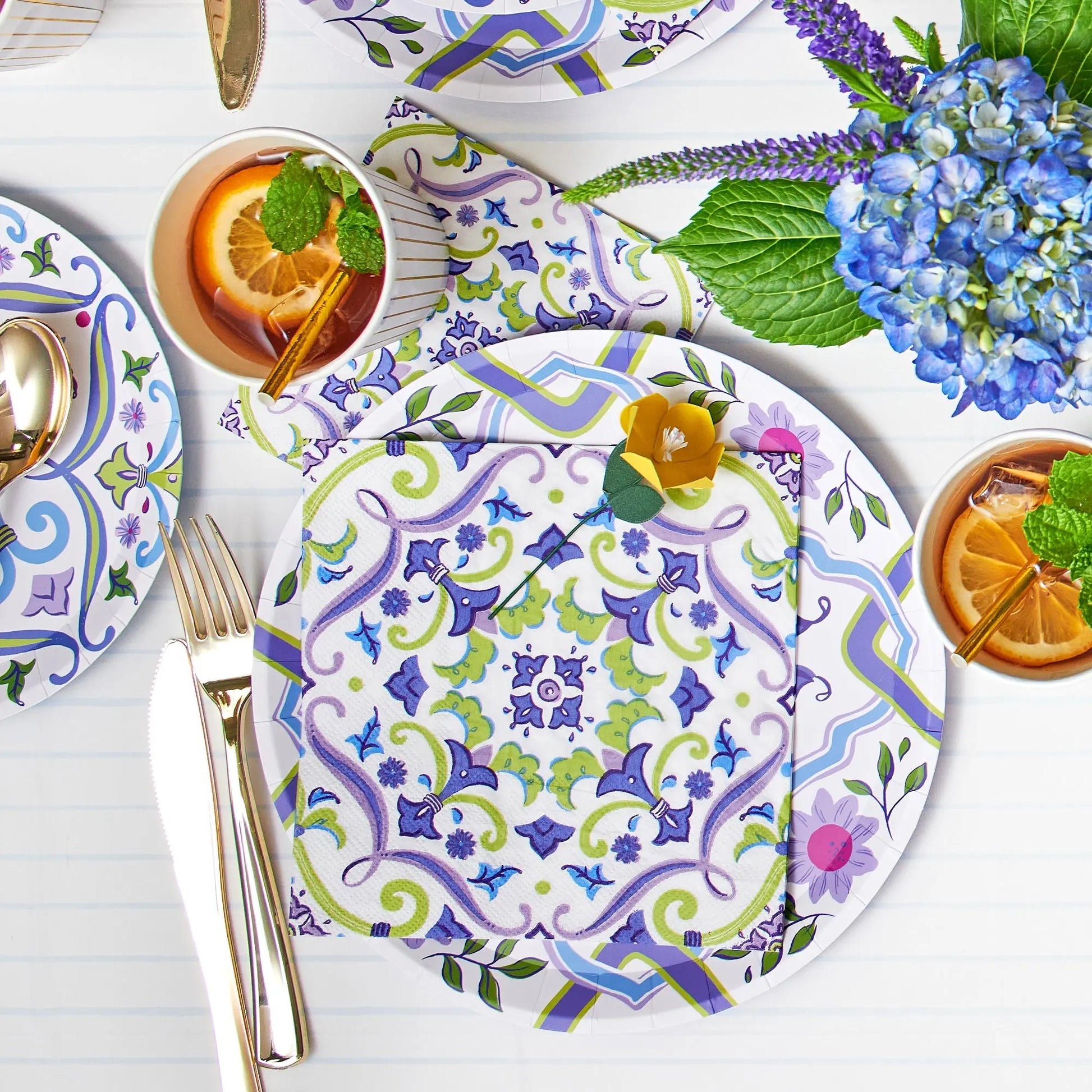 Mint Pinstripe Tablecloth Coterie