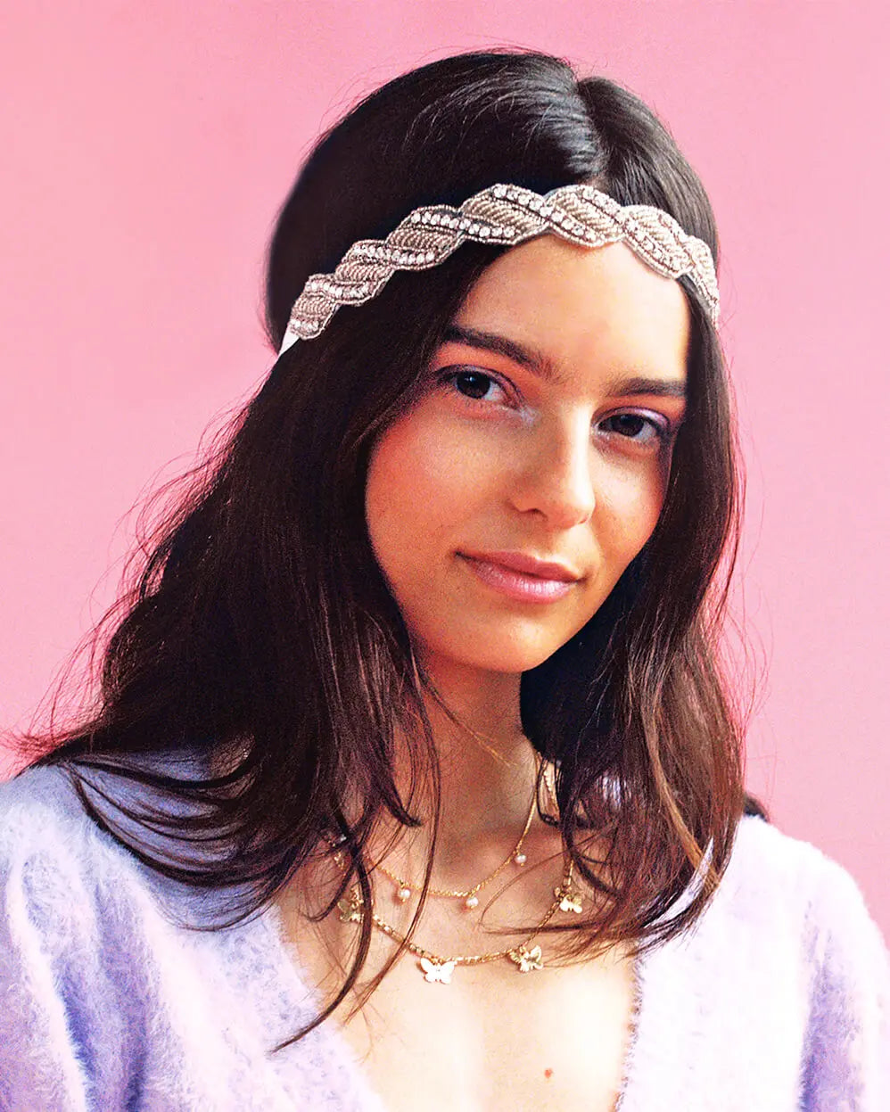 Mirror Ball Veil - silver beaded veil xo, Fetti