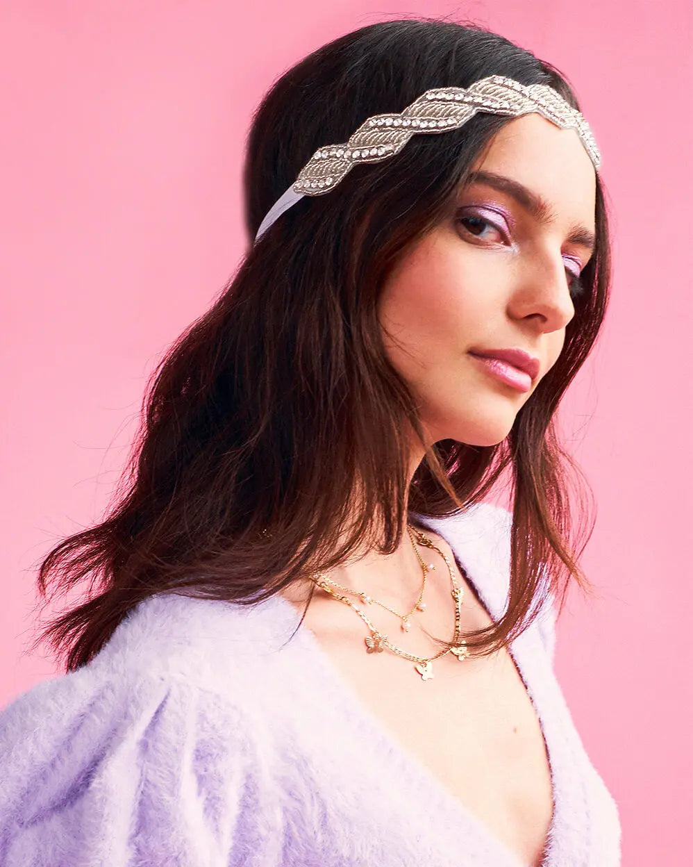 Mirror Ball Veil - silver beaded veil xo, Fetti
