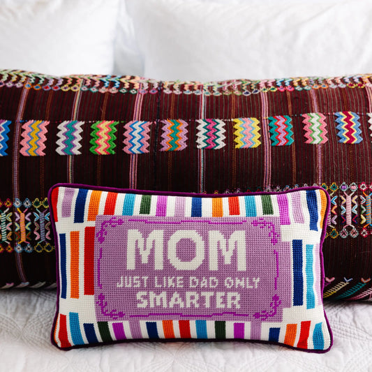 Mom Rules Needlepoint Pillow Furbish Studio