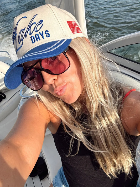 More Lake Days - Royal Blue Vintage Trucker Hat KenzKustomz